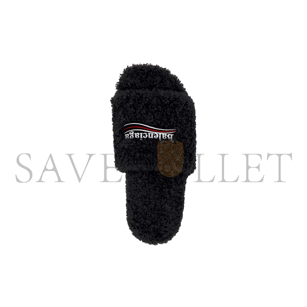BALENCIAGA WOMEN'S FURRY SLIDE SANDAL 654261W2DO11096 BALENCIAGA WOMEN'S FURRY SLIDE SANDAL 654261W2DO11096